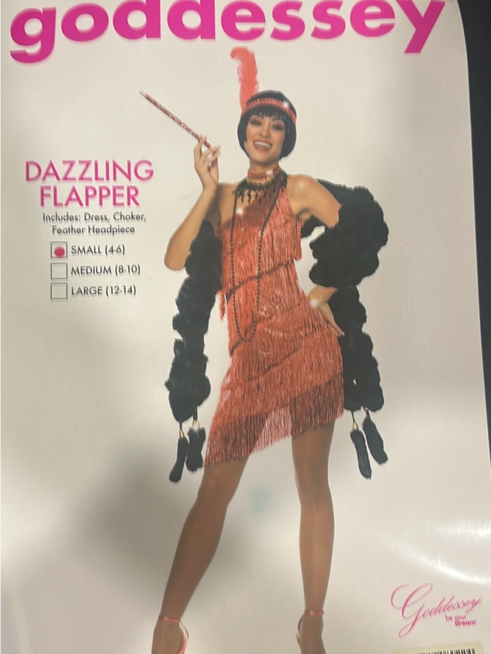 Goddess Red Fringe Flapper Costume size Women Small 4-6
